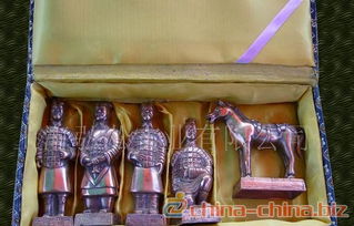 仿黄铜兵马俑五件套 传承古韵的工艺礼品