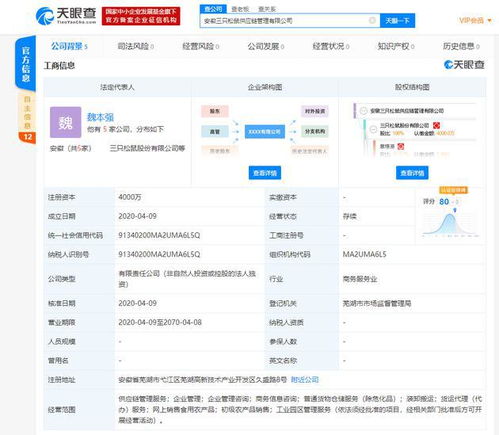 三只松鼠布局多元业务，9000万元投资供应链与物流公司